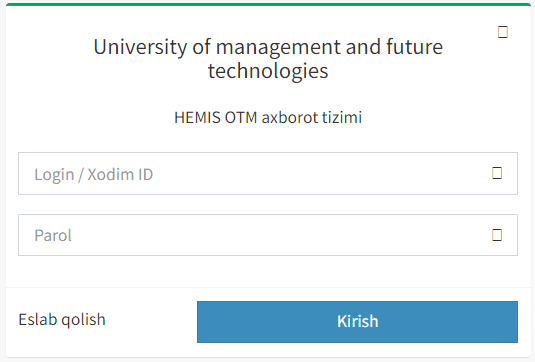 Университет менеджмента и современных технологий (umft.uz) - личный кабинет, вход